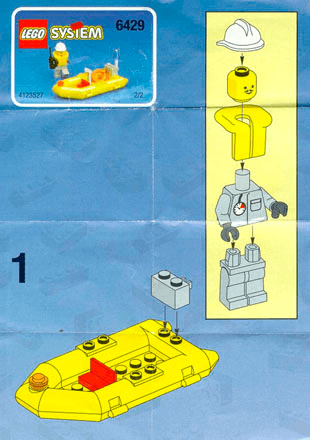 Preview for alternative construction for LEGO® Set 6429-1 - Number 2 BUIL.INST. 6429 RUBBERBOAT 2/2