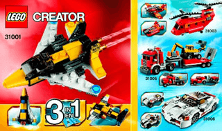 Preview for alternative construction for LEGO® Set 31001-1 - Number 1 BI Creator 148x88 - 24, 31001 V29