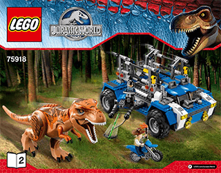 Lego Jurassic World Tyrannosaurus Rex Dinosaur 75918 - Lego construction  Tracker Vehicle 