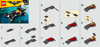 Preview for alternative construction for LEGO® Set 30521-1 - Number 1 BI 9005 60X50 LEAFLET, 30521 V29