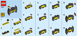 Preview for alternative construction for LEGO® Set 40301-1 - Number 1 BI 9005 / 60x50, 40301 V29