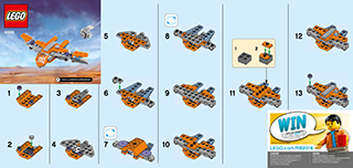 Preview for alternative construction for LEGO® Set 30525-1 - Number 2 BI 9005 / 60x50 leaflet, 30525 V39