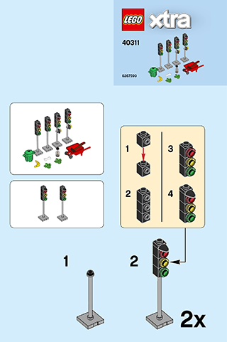 Preview for alternative construction for LEGO® Set 40311-1 - Number 1 BI 2001/ 2, 40311 V46