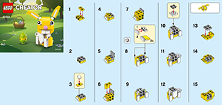 Preview for alternative construction for LEGO® Set 30550-1 - Number 1 BI 9005 / 60x50 leaflet, 30550 V29