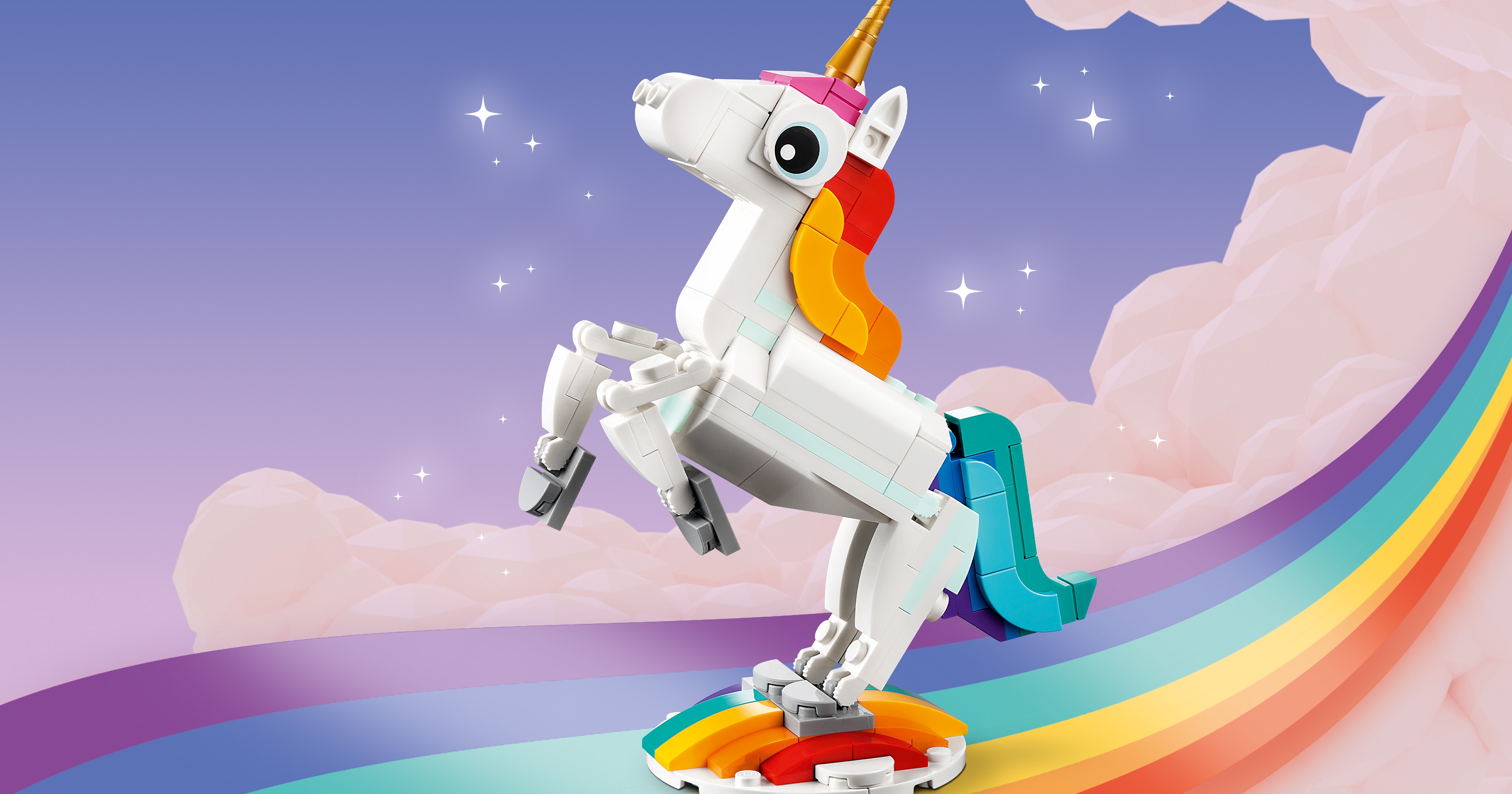 LEGO - Licorne Pégase avec ailes plume cheval blanc volant dieu elfes  château
