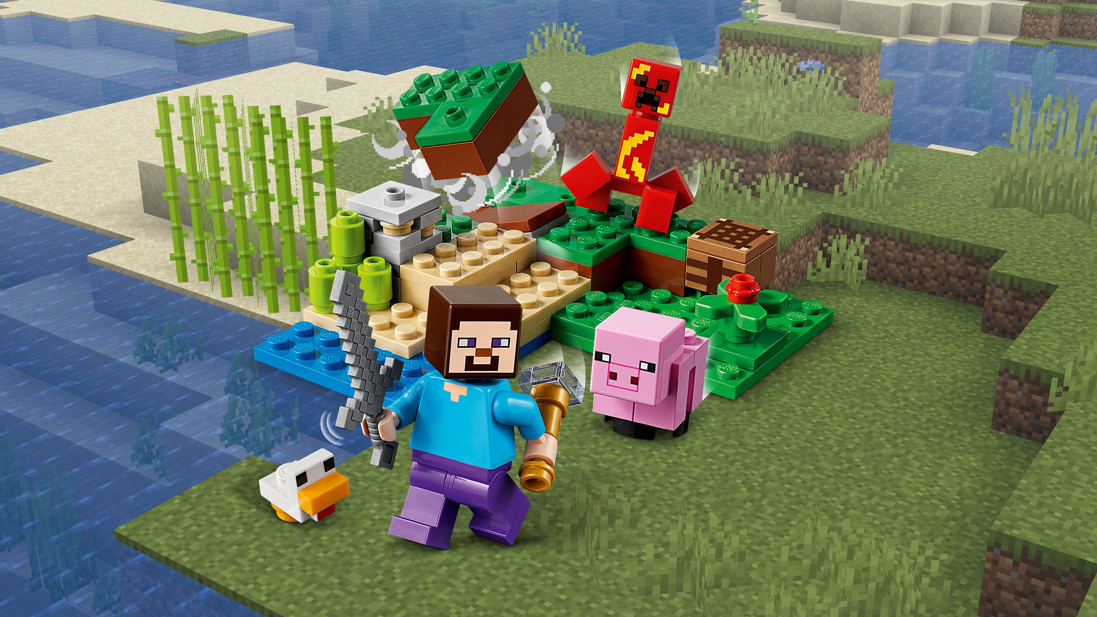 クリーパーとの対決 レゴ マインクラフト セット Lego Comキッズ