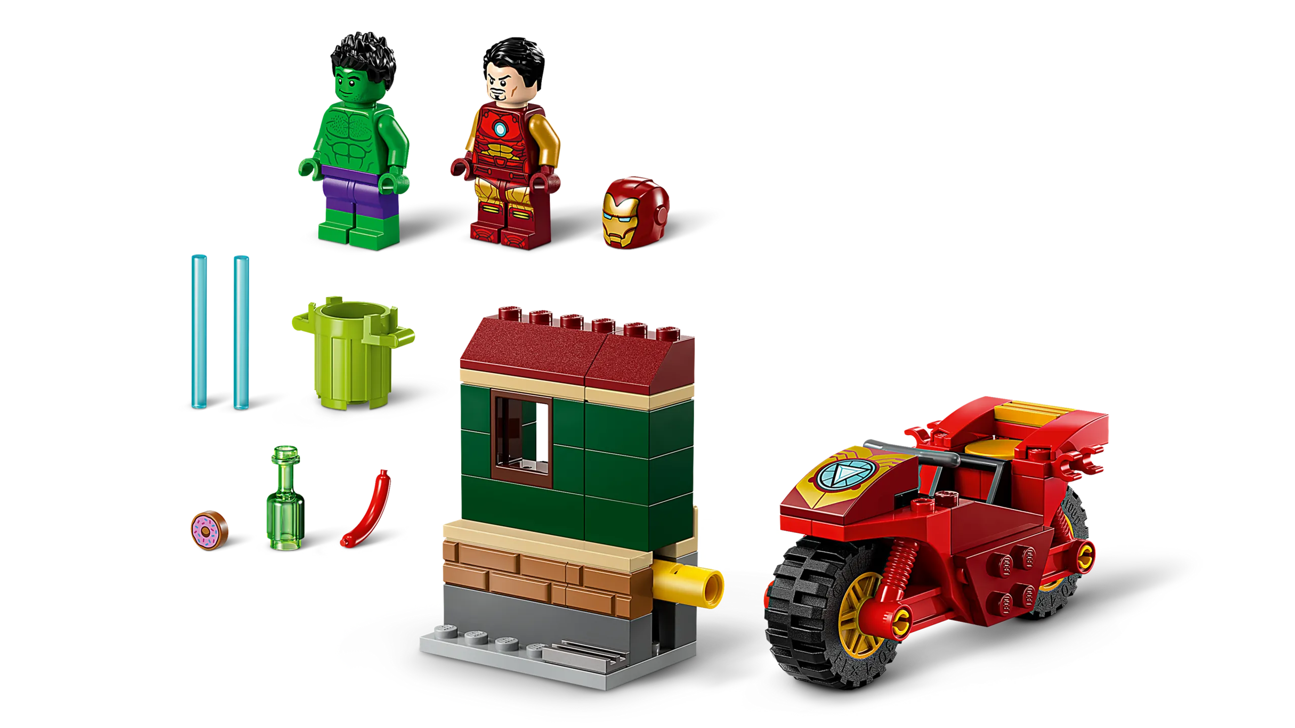 Iron Man with Bike and The Hulk