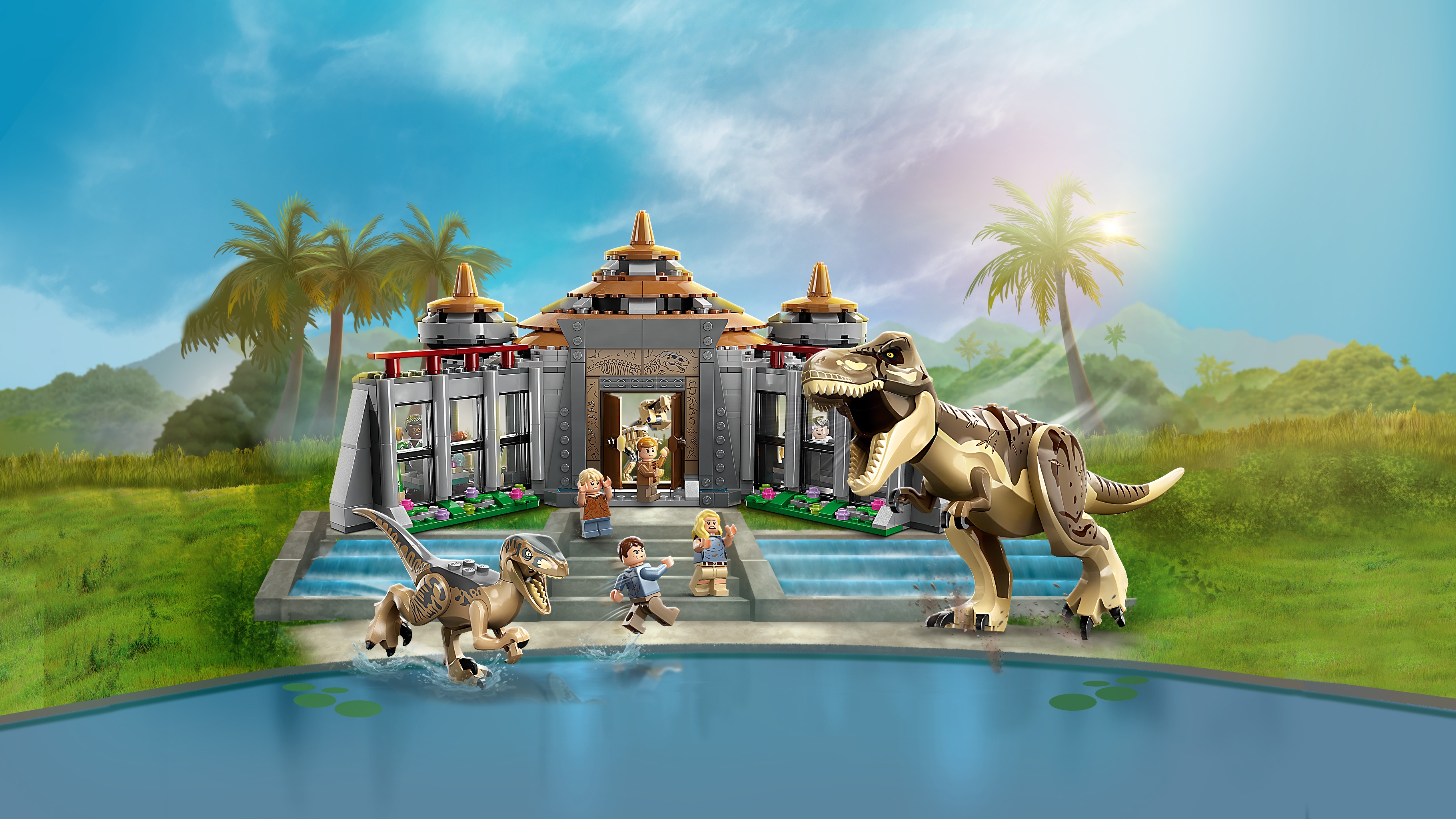 Visitor Center: T. rex & Raptor Attack 76961, Jurassic World™