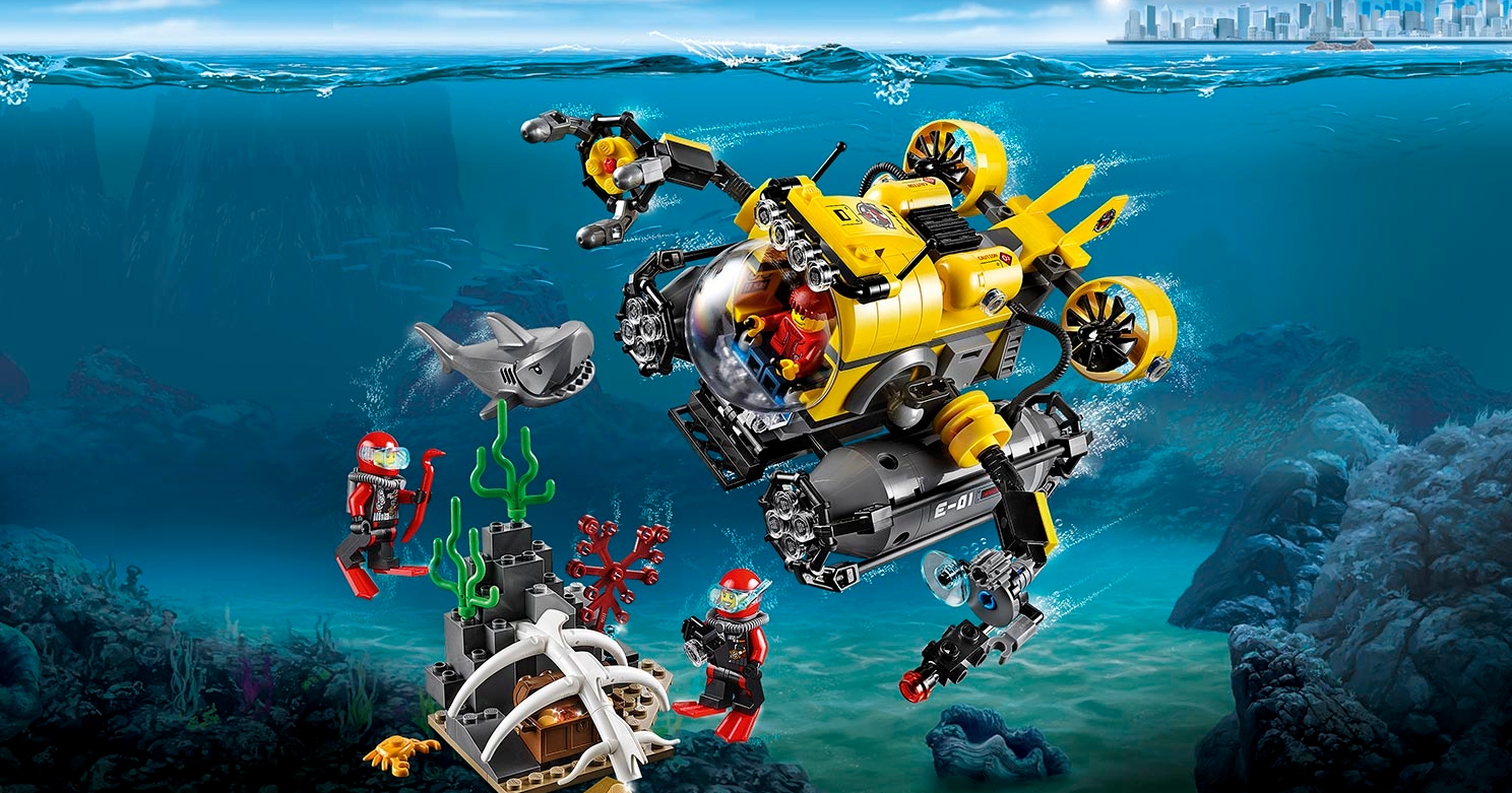 Un sous-marin en Lego avec des couplages magnétiques