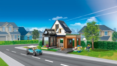 Family House and Electric Car 60398, City