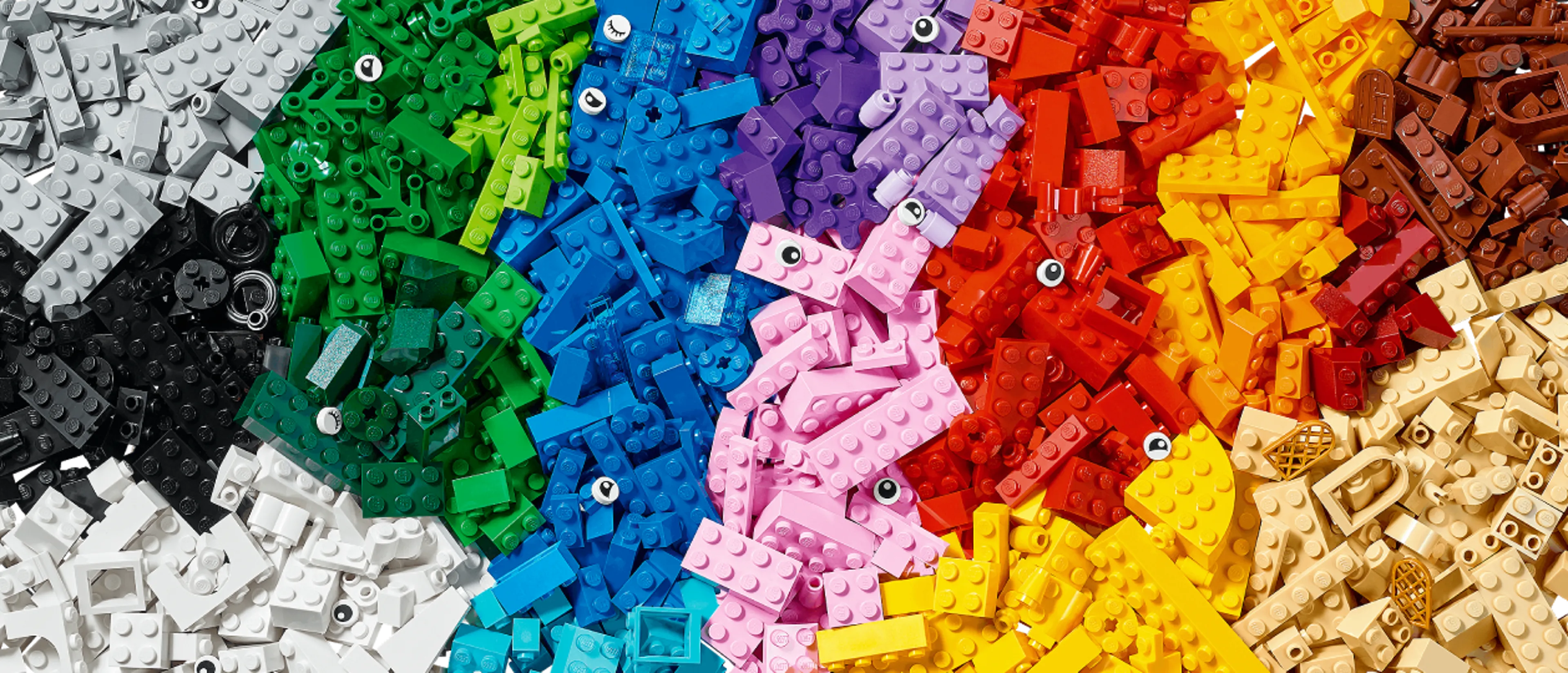 LEGO® bricks in descending size