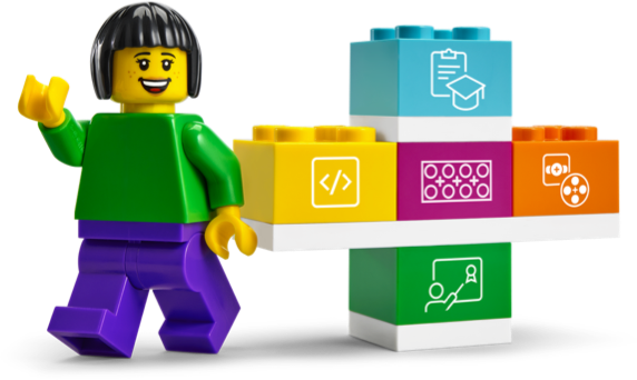 LEGO® education bricks with a minifigure