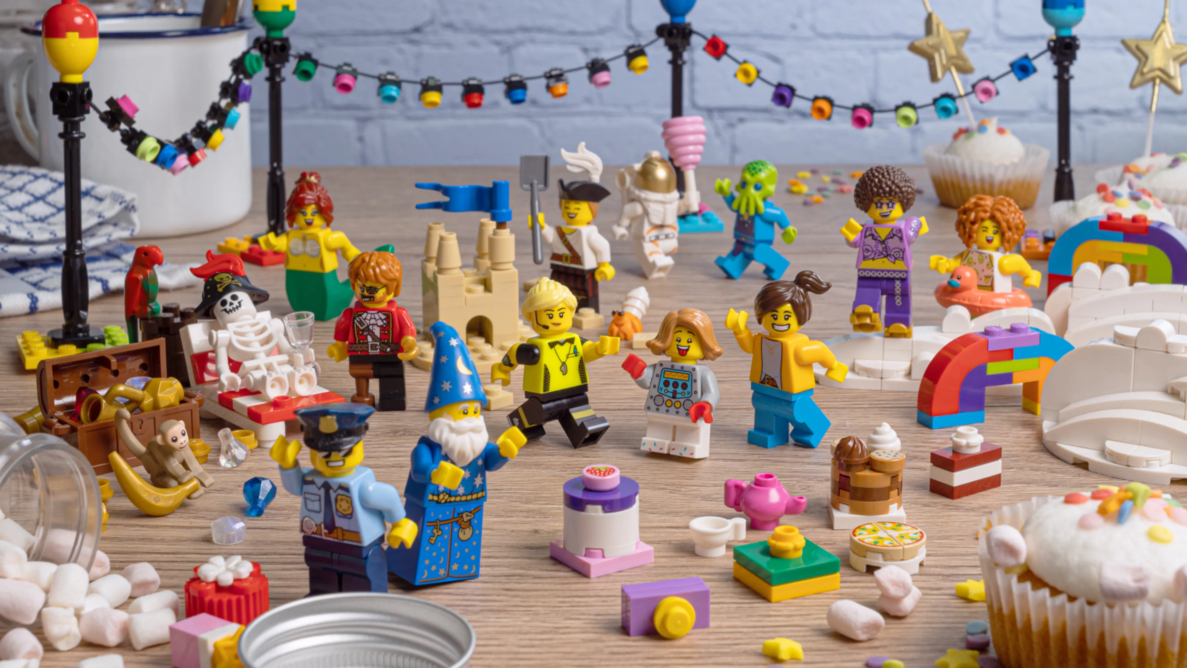 A minifigure birthday party