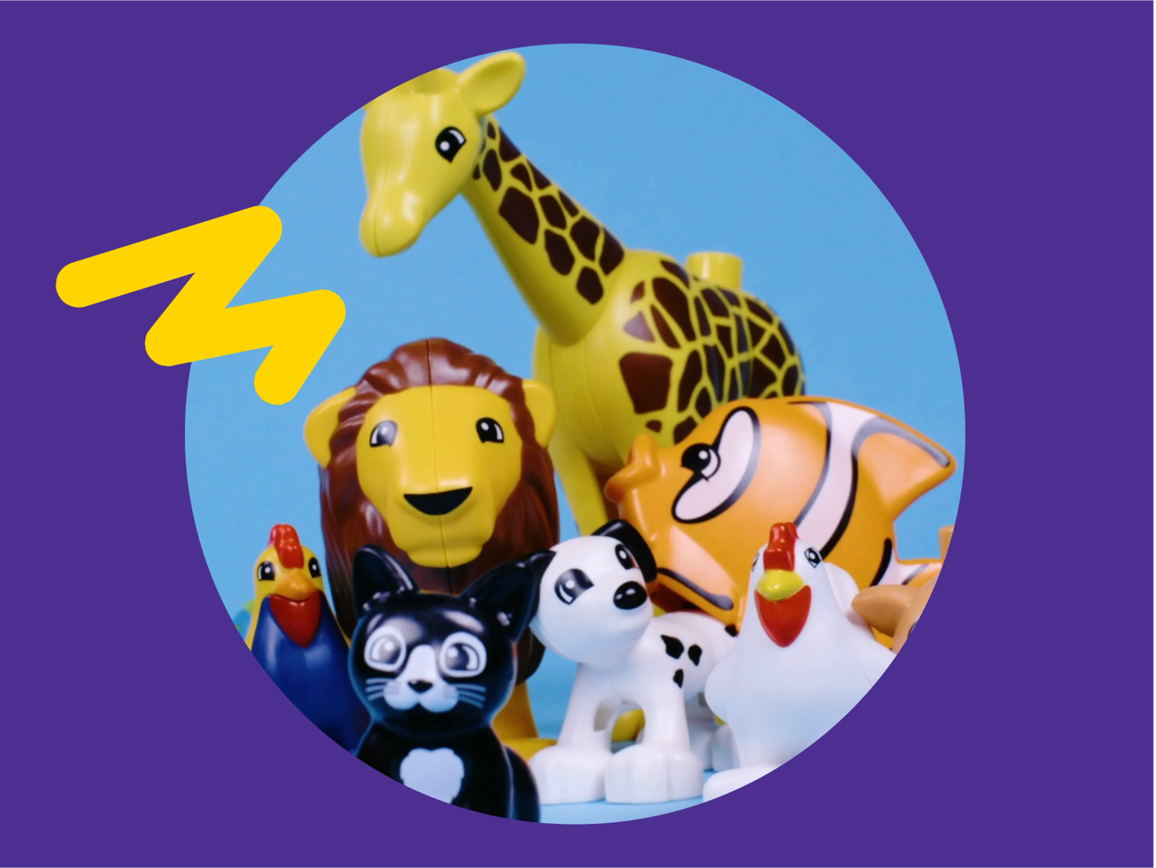 An image of a large group LEGO DUPLO animals