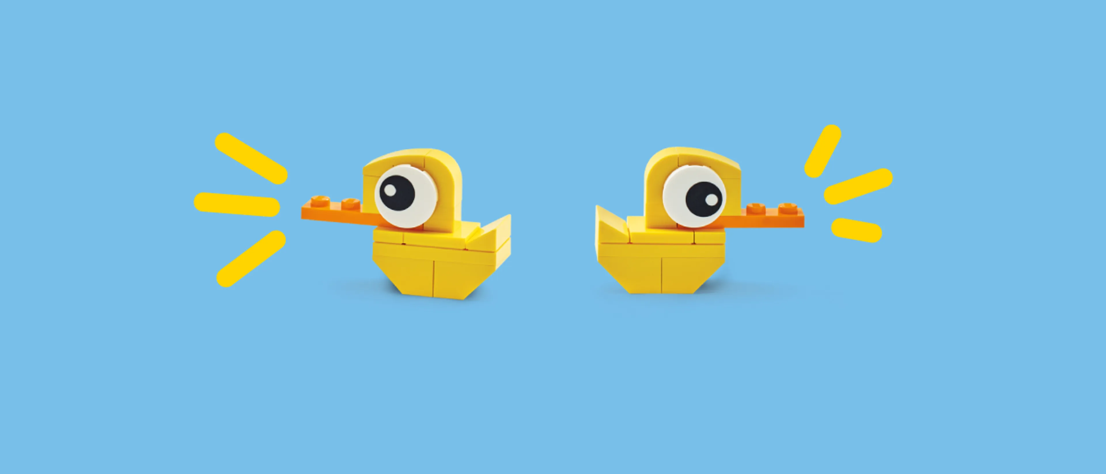 Two LEGO ducks