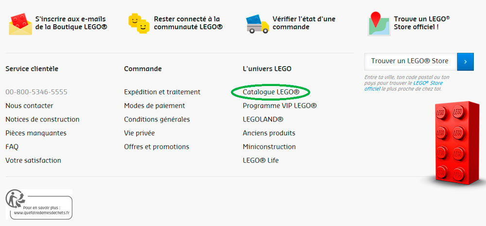 commande de piece lego