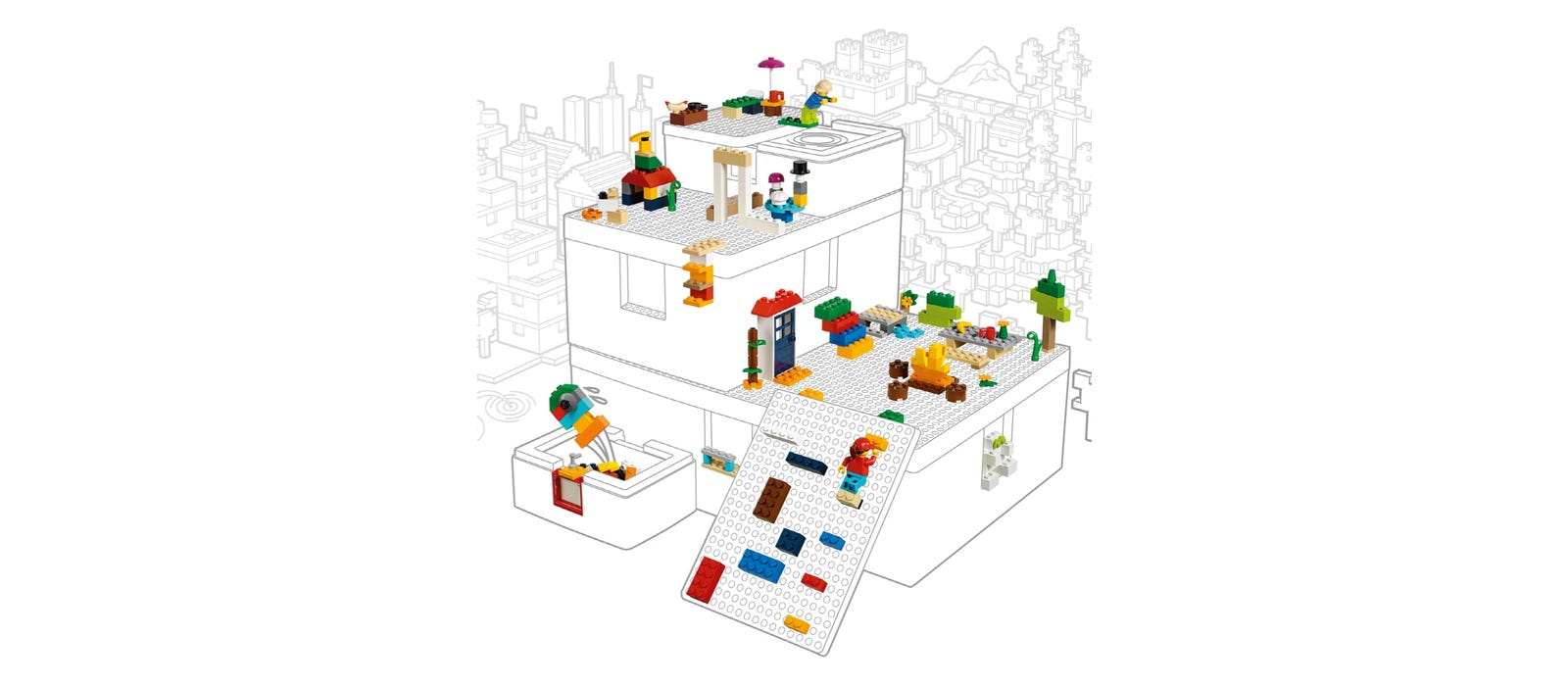 BYGGLEK LEGO® scatola con coperchio, bianco, 26x18x12 cm - IKEA Italia