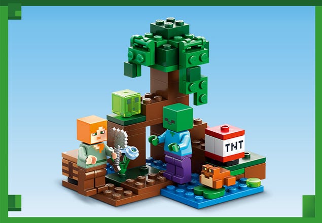 LEGO Minecraft 21240 The Swamp Adventure Set with Figures
