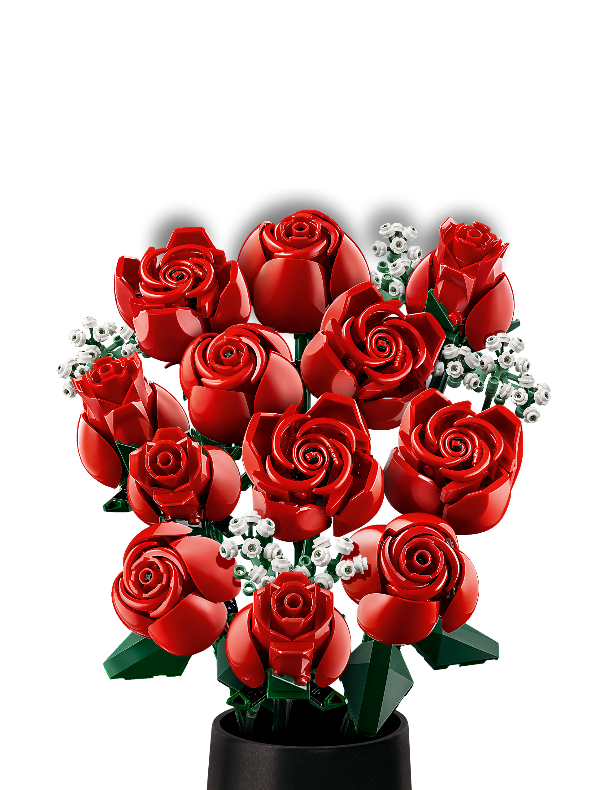 Bloc de construction de roses MOC, Bouquet de petites particules,  Compatible avec Lego, fleur assemblée, série de roses, cadeau de vacances