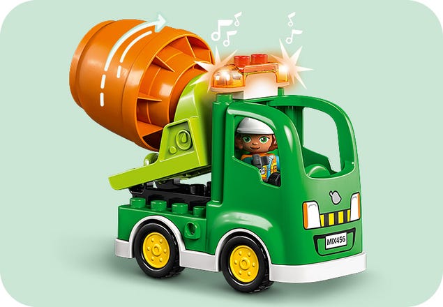 LEGO 10990 Duplo Ma Ville Le Chantier de Construction avec Grue, Bulldozer  et Bétonnière, Jouet Sensoriel