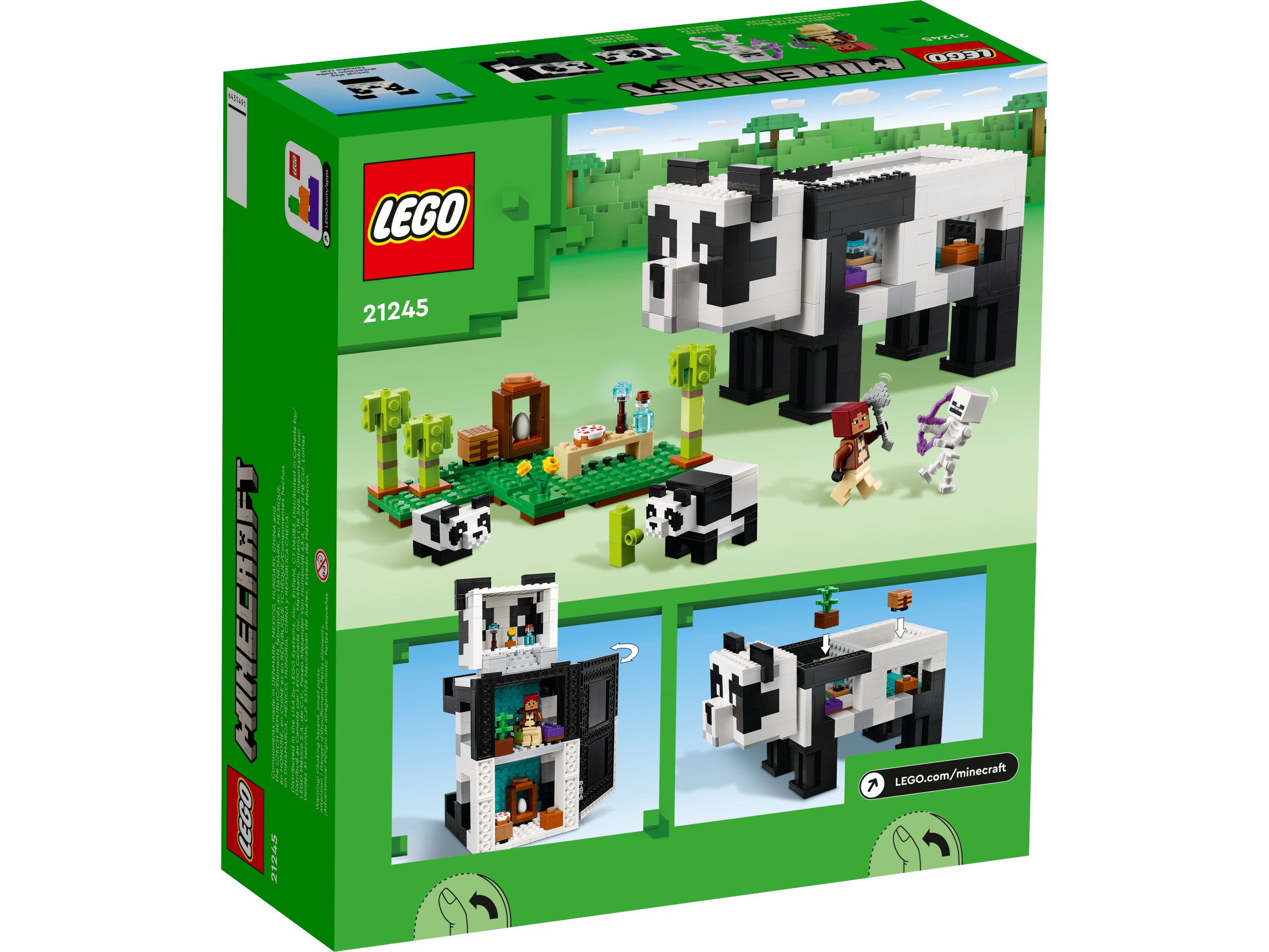 LEGO 21245 Minecraft Le Refuge Panda, Jouet De Maison Amovible