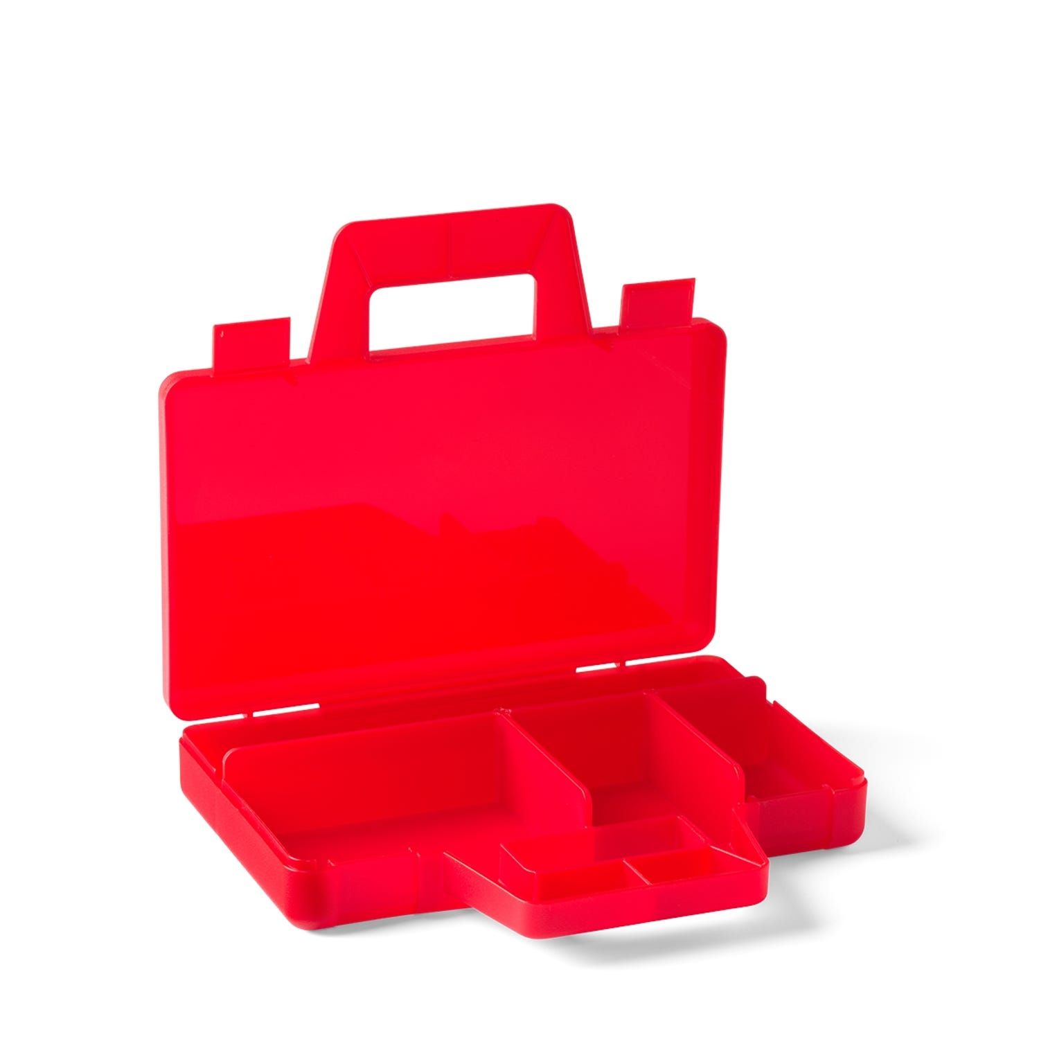 LEGO Travel Case (orange/yellow with red clips includes divider inserts) 
