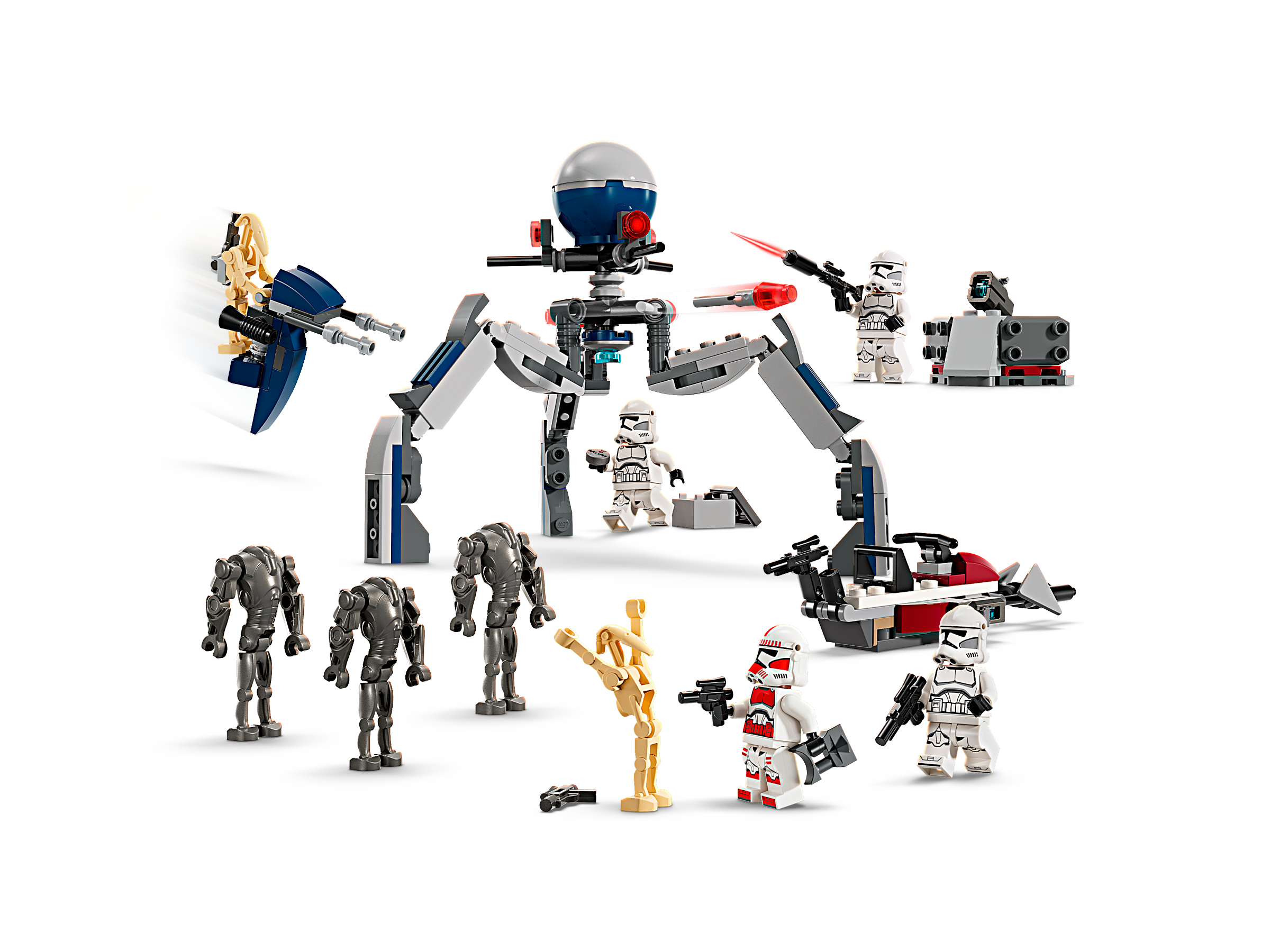 3 Star Wars Lego #75372 Clone Trooper & Battle Droid Battle Pack