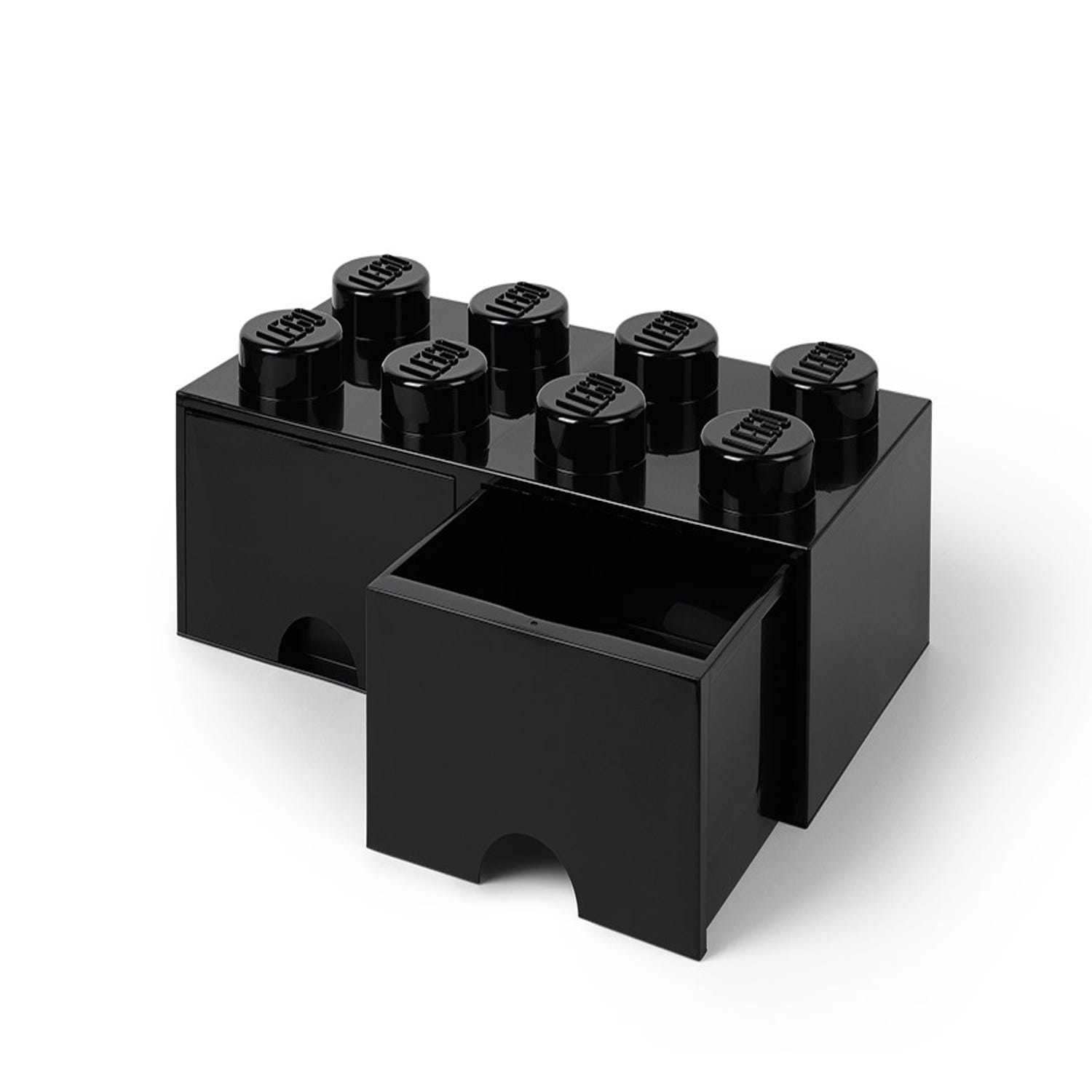 Zwarte opslagsteen met 8 noppen en 2 lades 5006248 | Overig | Officiële LEGO® winkel NL