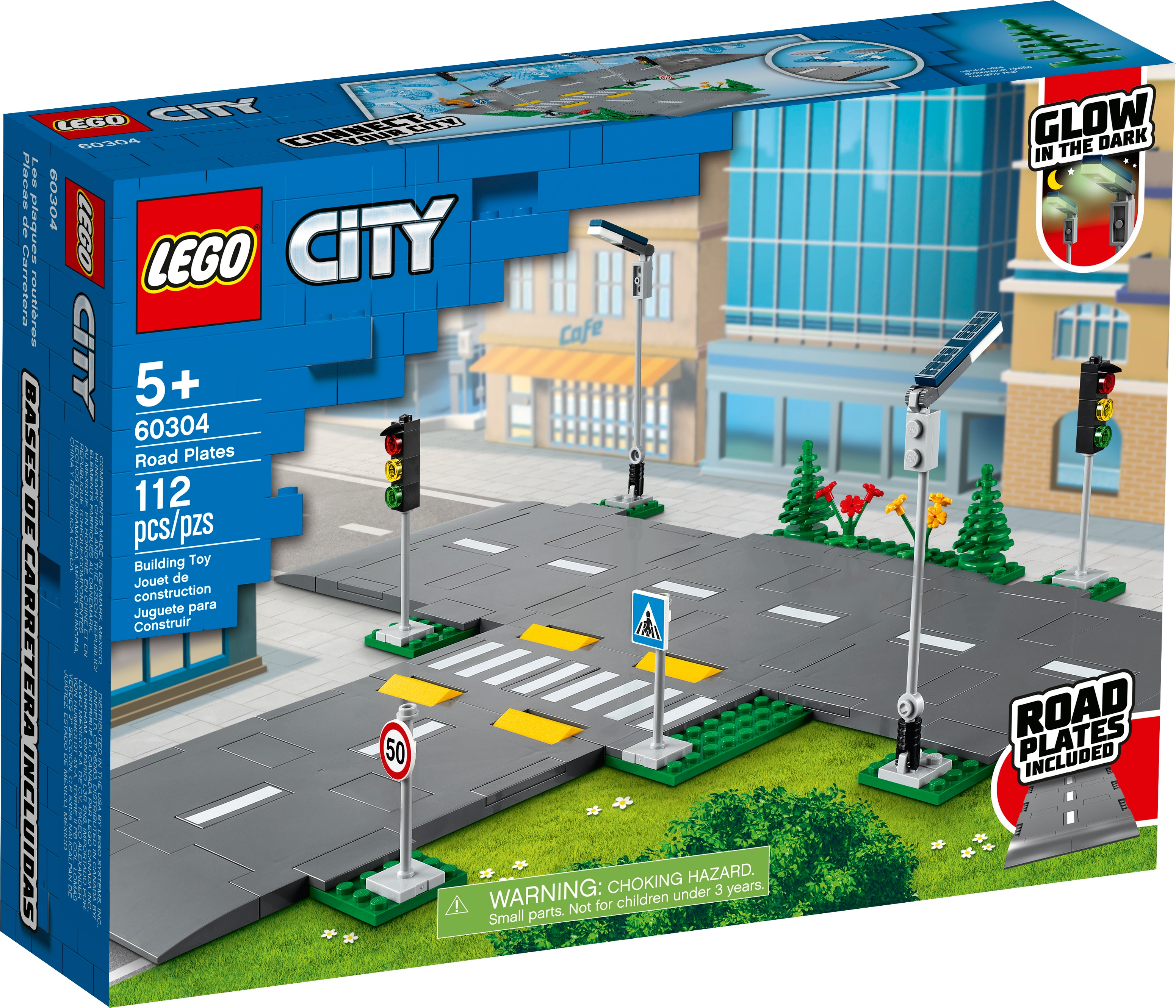 Compatible With Lego Small Building Blocks MOC City Series 60304 City Group  Floor Street View Road Traffic Light Sign Scene Toys