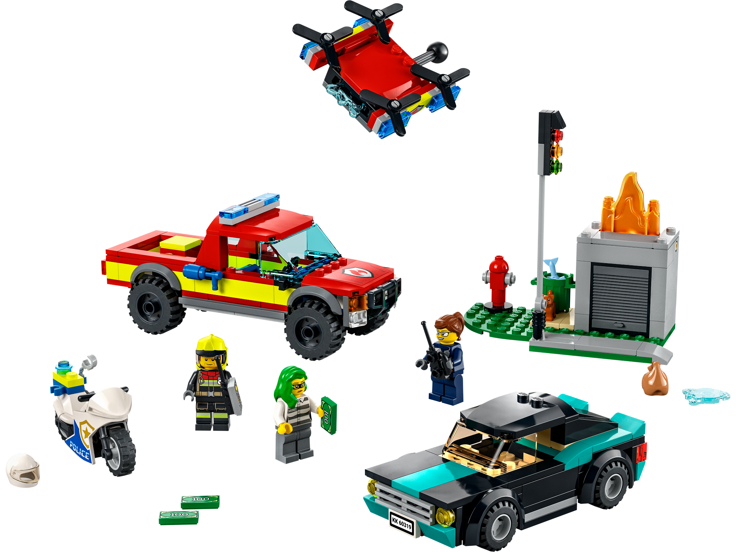 Fire Rescue & Police Chase 60319 | City | Buy online at the LEGO® Shop