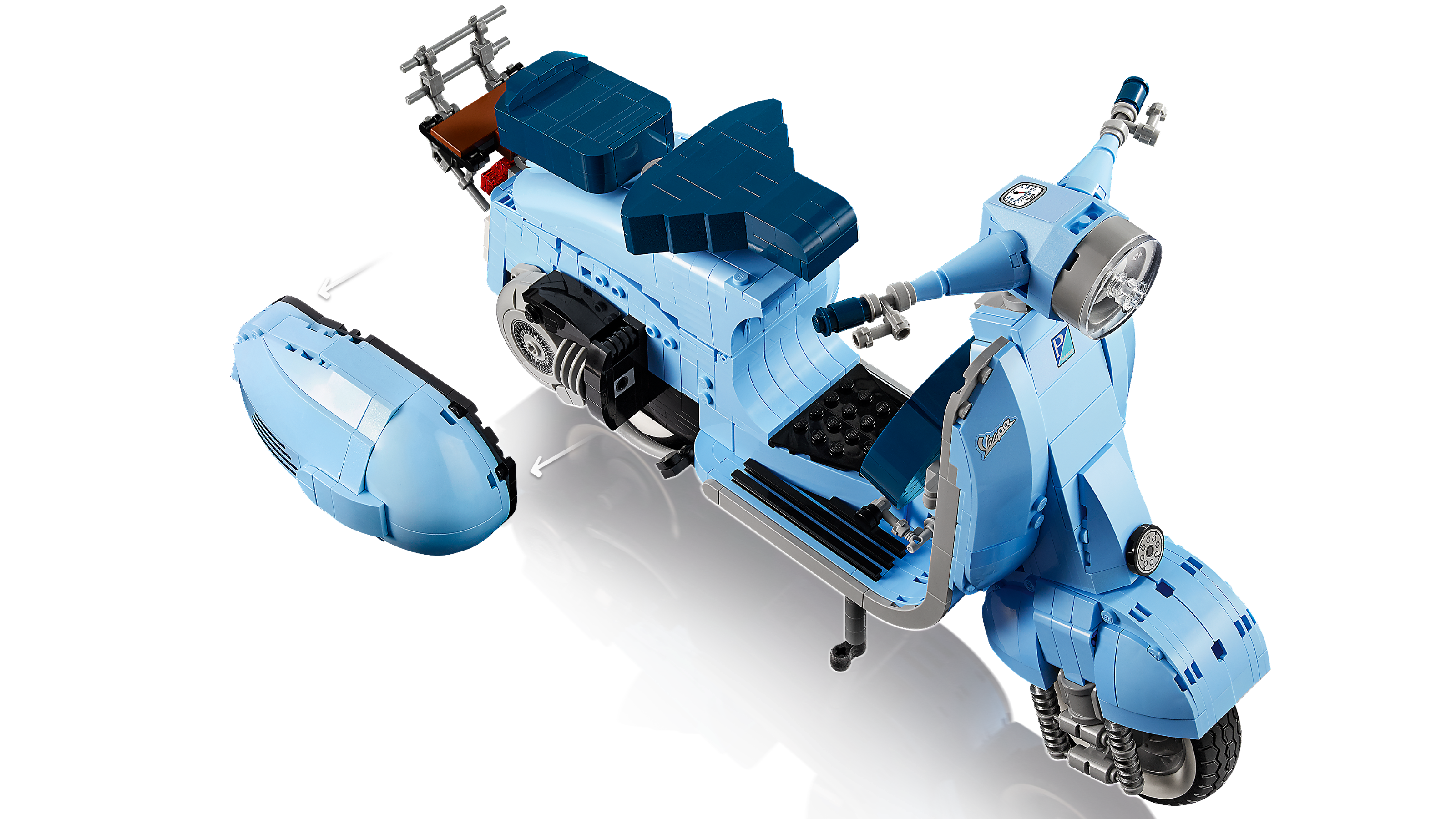 Modèle LEGO CREATOR EXPERT 10298 Vespa 125 1960s L 350 mm H 220 mm bleu  clair en 1106 pièces