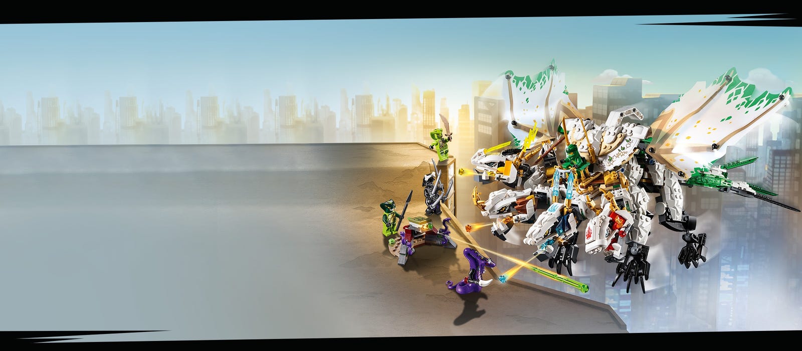 LEGO Ninjago: Lloyd Garmadon (Green Ninja) Minifigure with Shoulder Armor  and Two katanas (Swords)