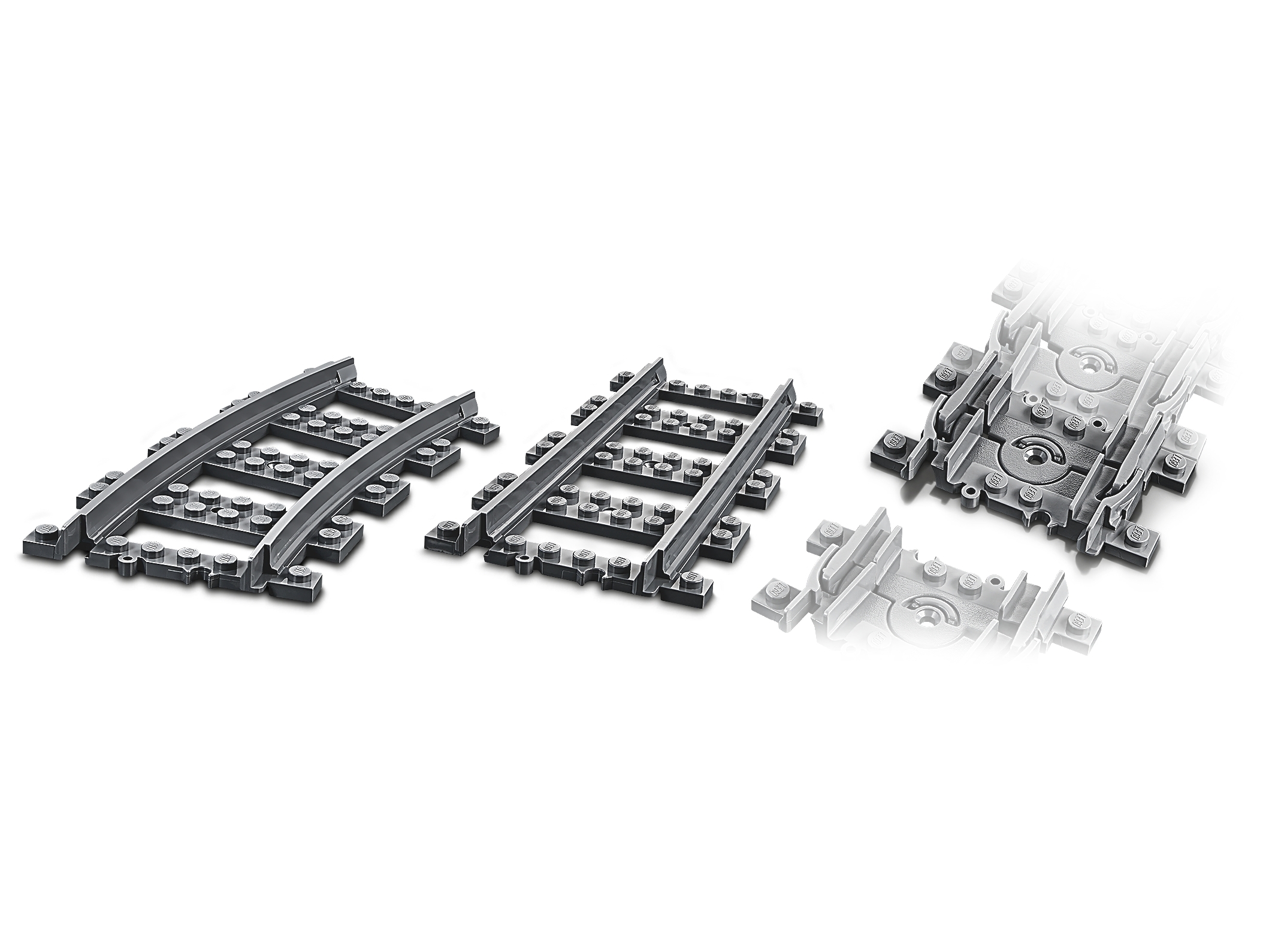 Lego City Train Rail Flip Round Track for RC System 1 Switch and 17 Curved  Tracks for 60051, 60052, 60098