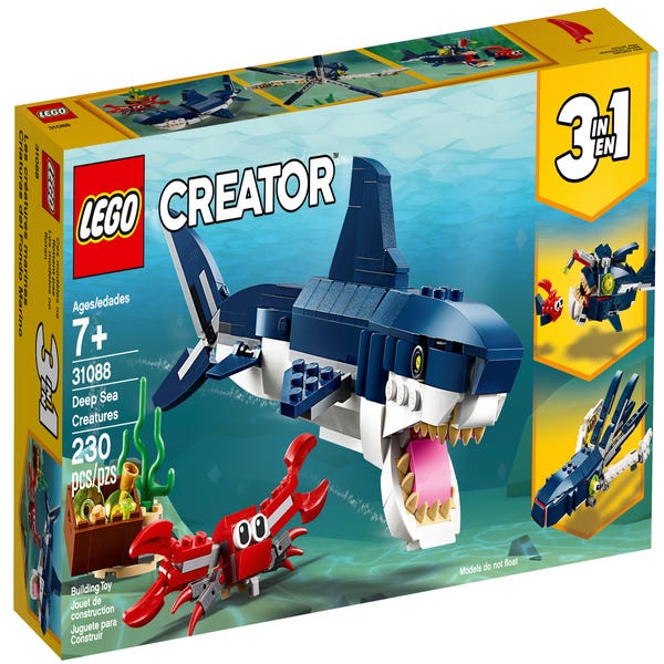 LEGO Creator 3 in 1 Dolphin and Turtle Toys for Kids, Transforms to  Seahorse and Sea Snail or to Swimming Fish and Crab, Toy Sea Animal Figures