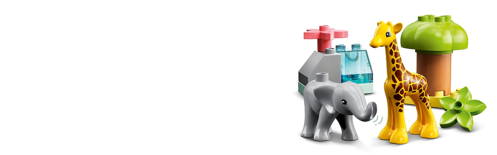 LEGO® 10971 DUPLO Animaux Sauvages d'Afrique, Jouet sur le Safari dès 2 Ans  avec Figurines d'Éléphant et Girafe avec Tapis de Jeu