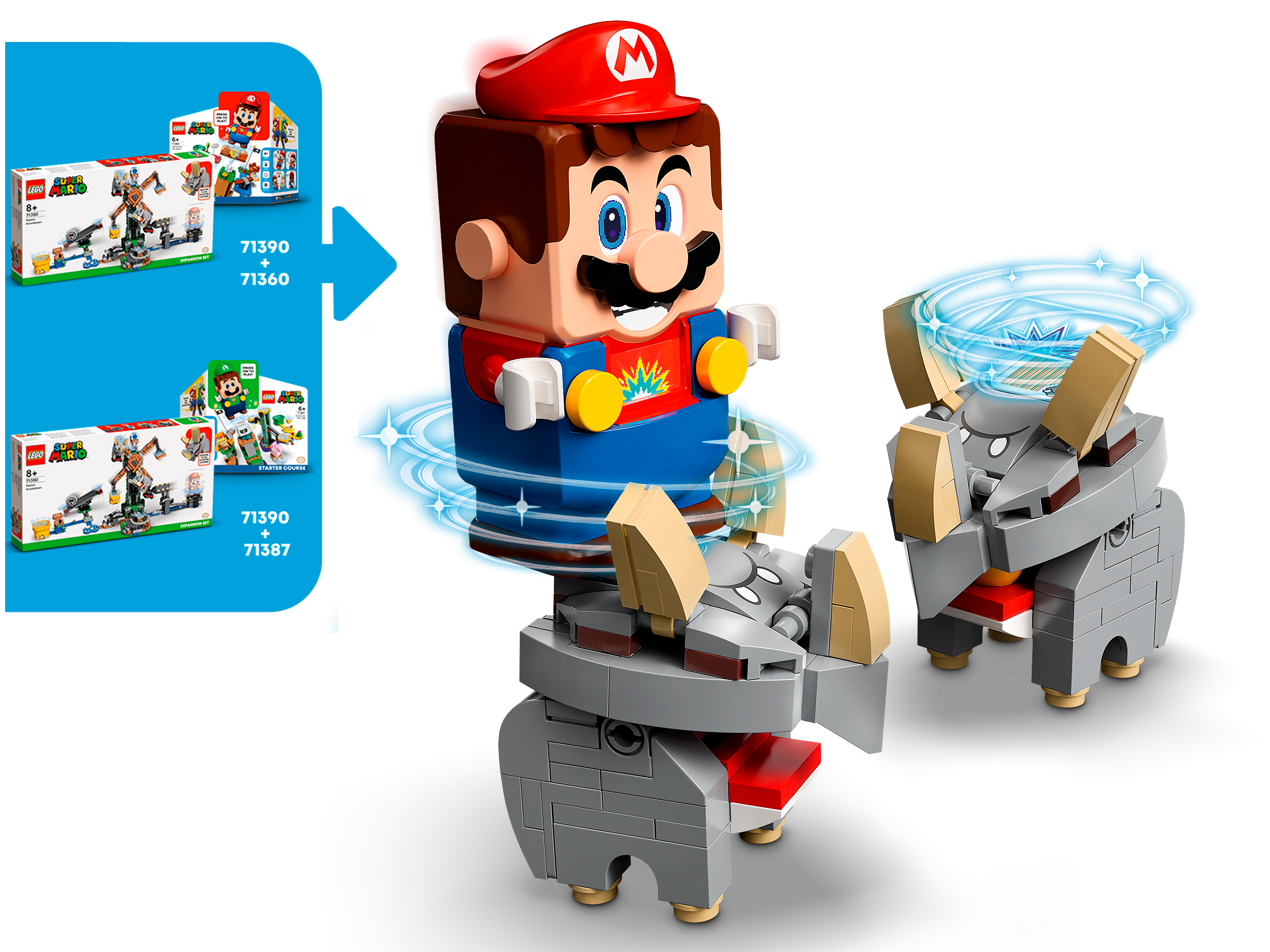 LEGO 71390 - Juego de construcción de Super Mario Reznor Knockdown  Expansion, juguete coleccionable para niños con figura de sapo azul,  multicolor