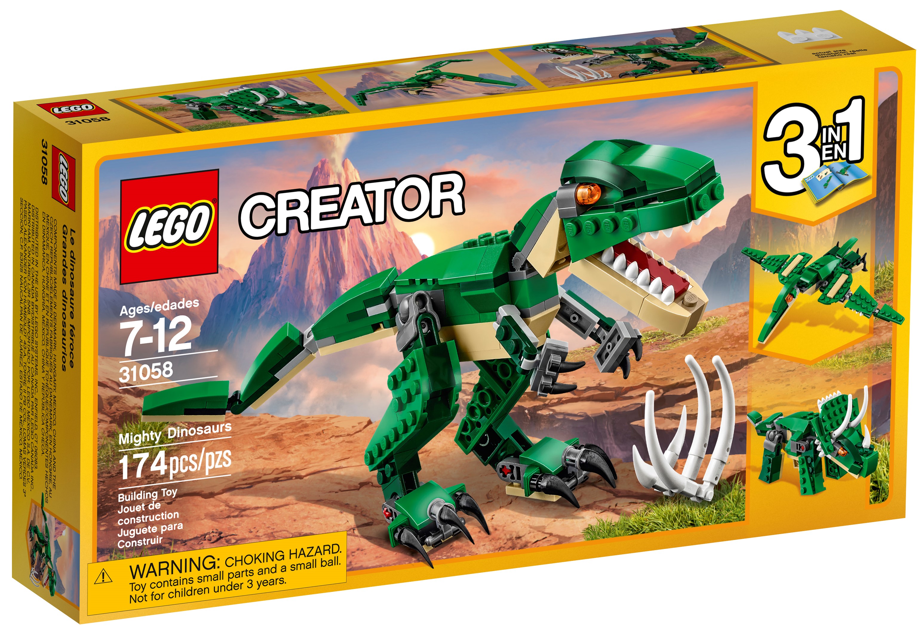 Mighty Dinosaurs 31058, Creator 3-in-1