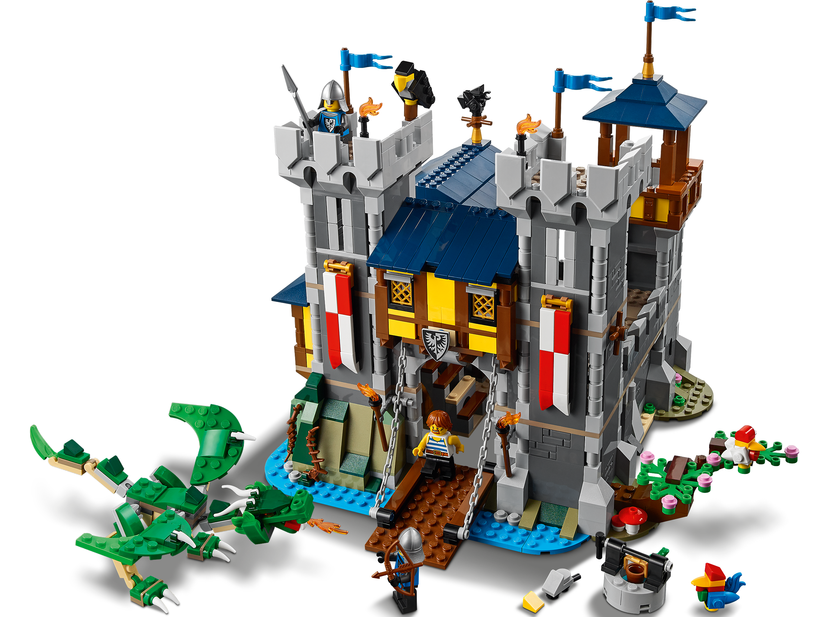 Cyclopen Trojaanse paard bizon Middeleeuws kasteel 31120 | Creator 3-in-1 | Officiële LEGO® winkel BE