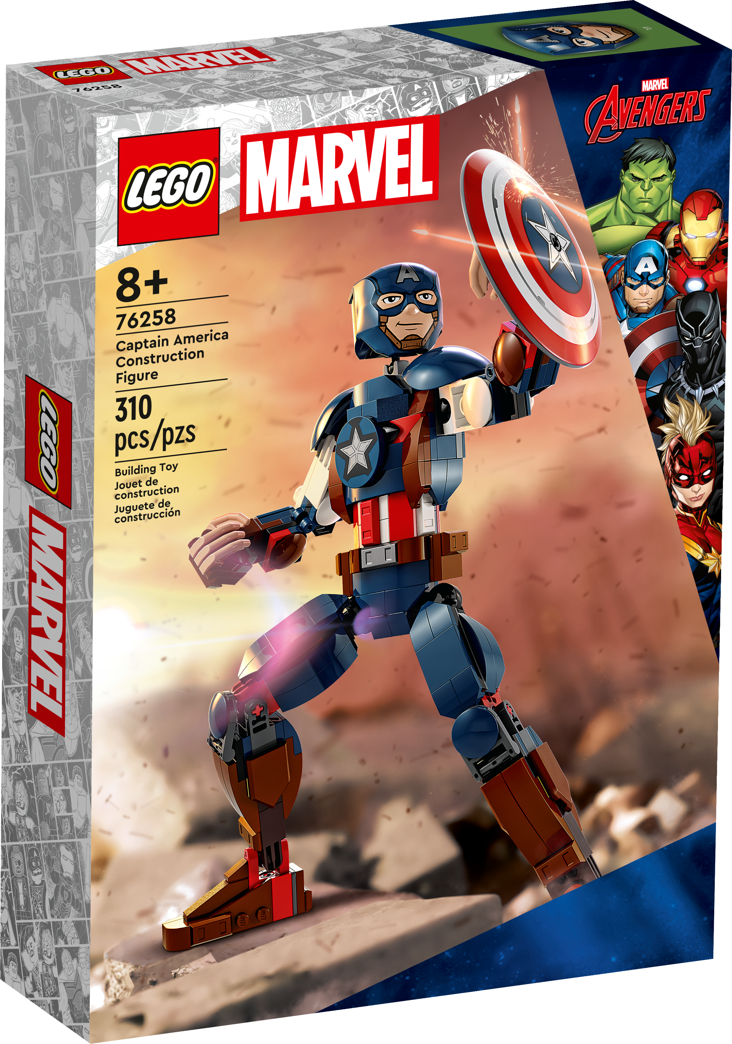 LEGO Marvel 76258 La Figurine de Captain America avec Bouclier, Jouet et  Décoration Avengers - ADMI