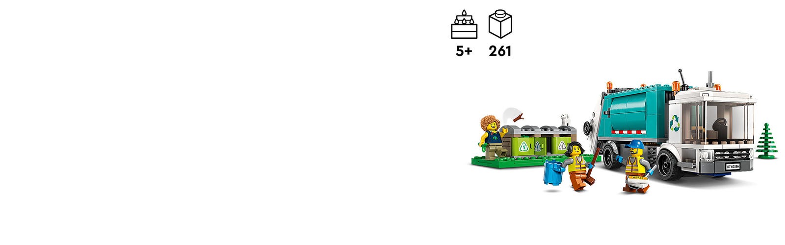 LEGO City 60386 Le Camion de Recyclage, Jouet Camion-Poubelle, Jeu Éd