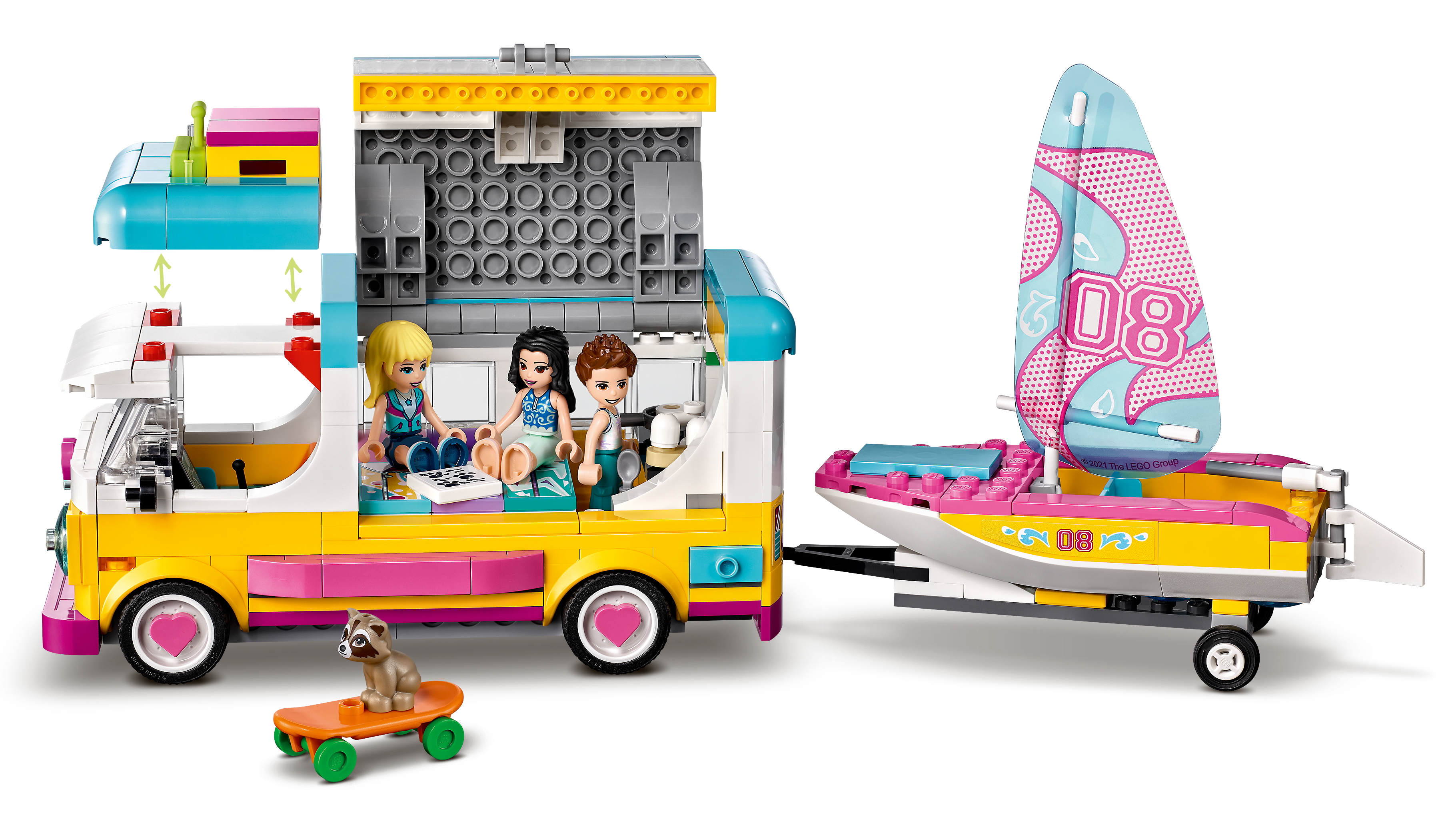 Forest Camper Van and Sailboat 41681 | Friends | online at the LEGO® Shop US