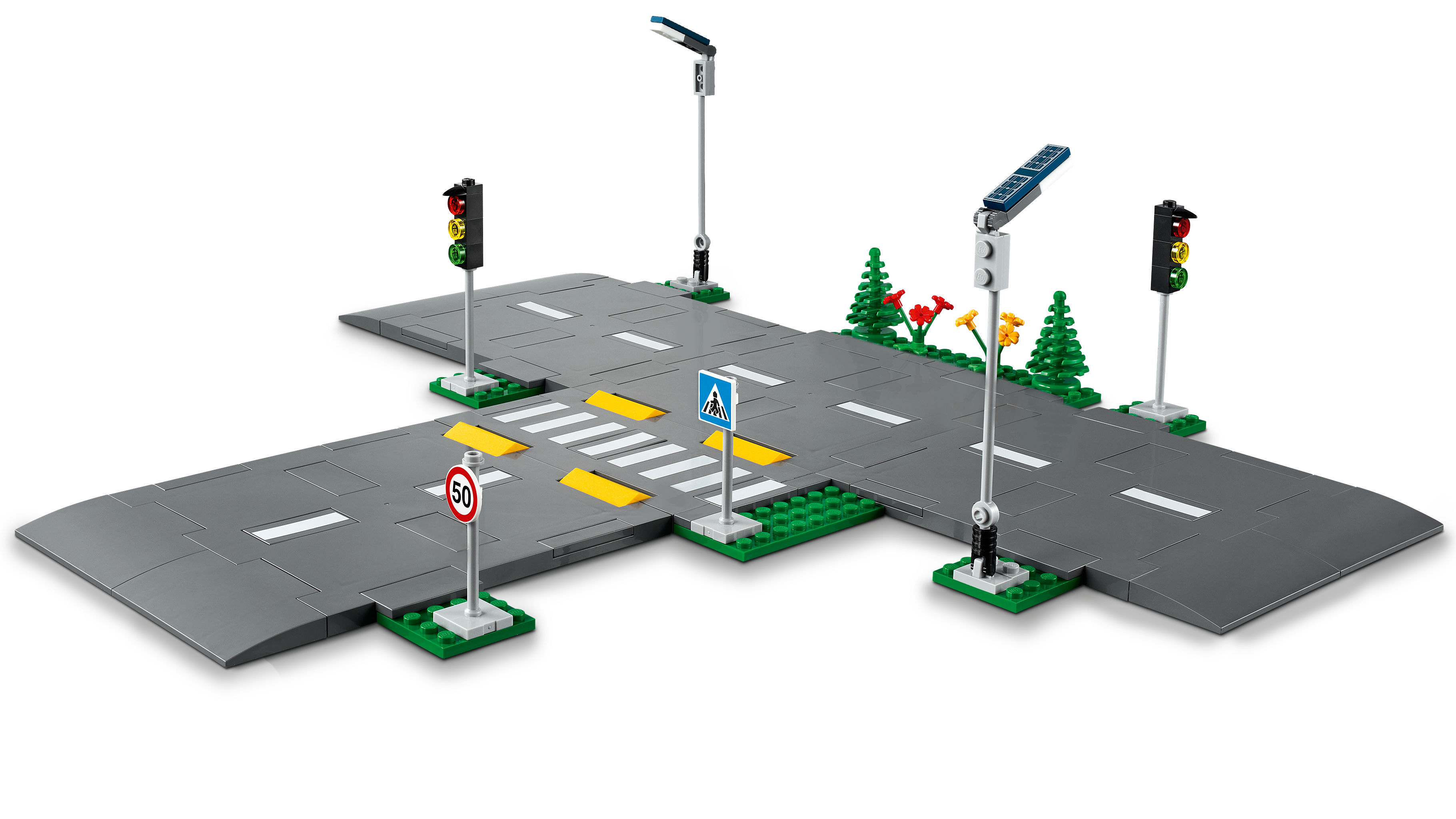 Lot de 4 plaques de base City Street Plates Road pour Lego City