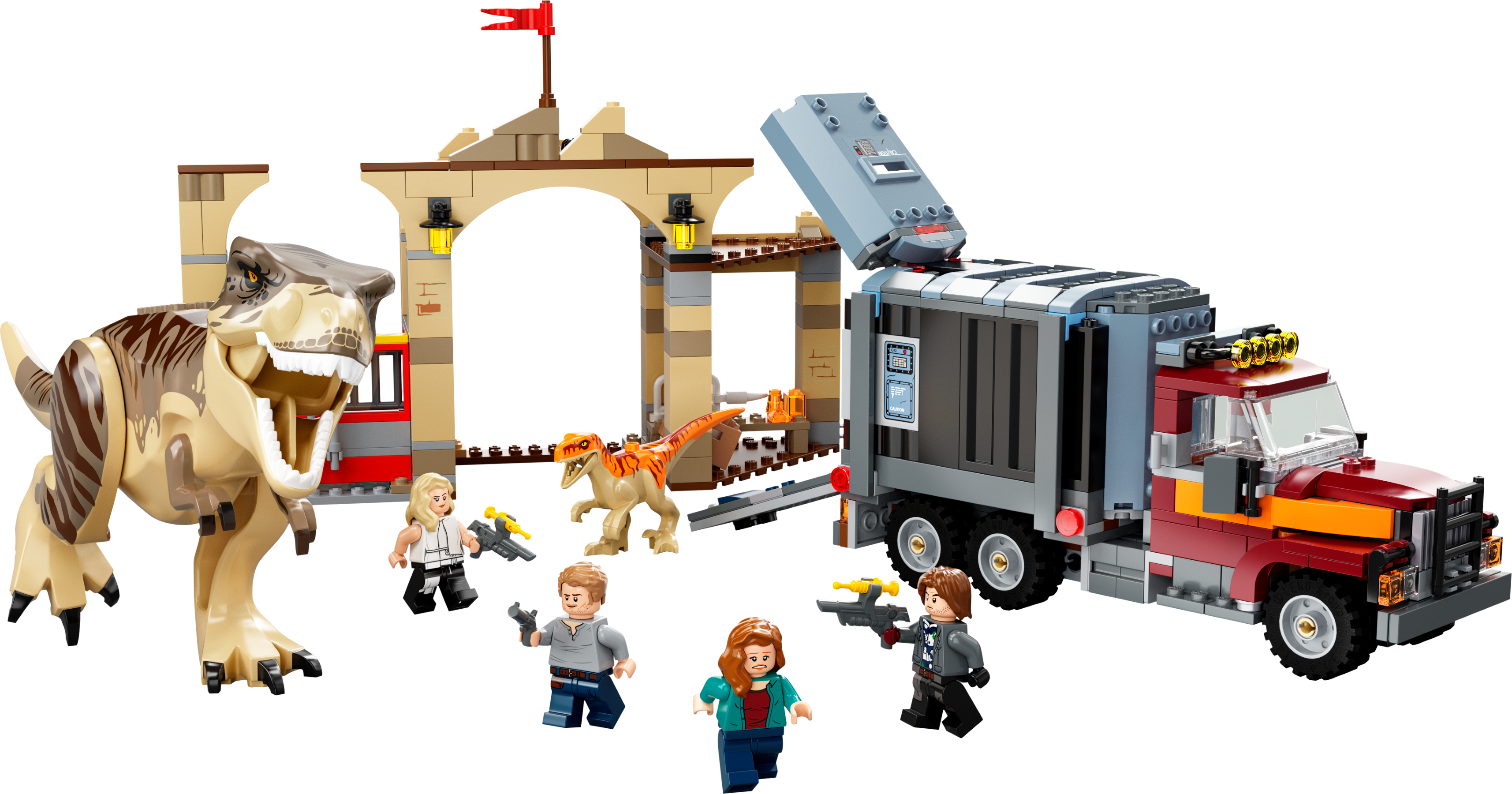 LEGO 76948 Jurassic World L'Évasion du T. Rex et de l'Atrociraptor,  Dinosaures Jouet, avec Camion et Minifigurines, Dino pour Enfants de 8 Ans  et Plus