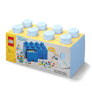 LEGO Rangements 5006143 pas cher, Brique bleue de rangement à tiroir 8  tenons