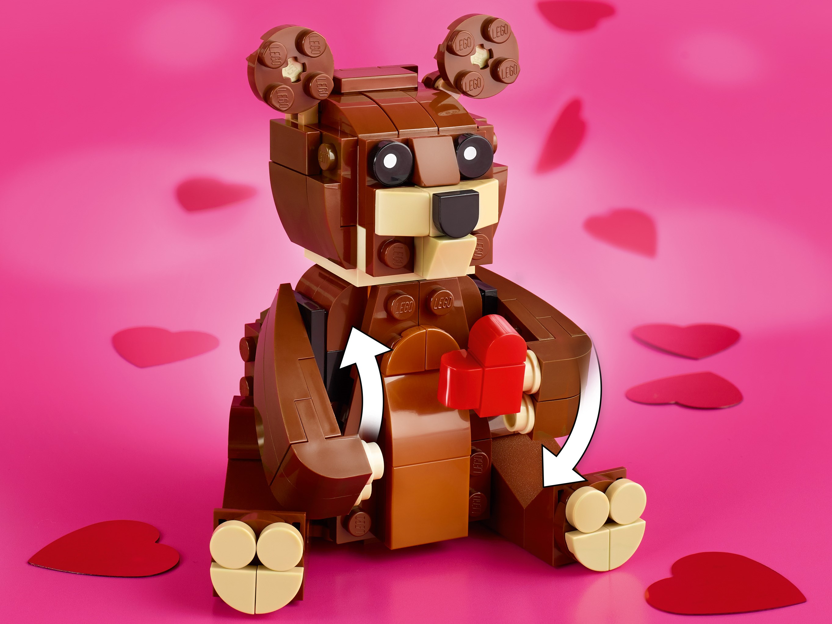 Lego Osito De San Valentín Brick Headz 150 Pz Con Corazon