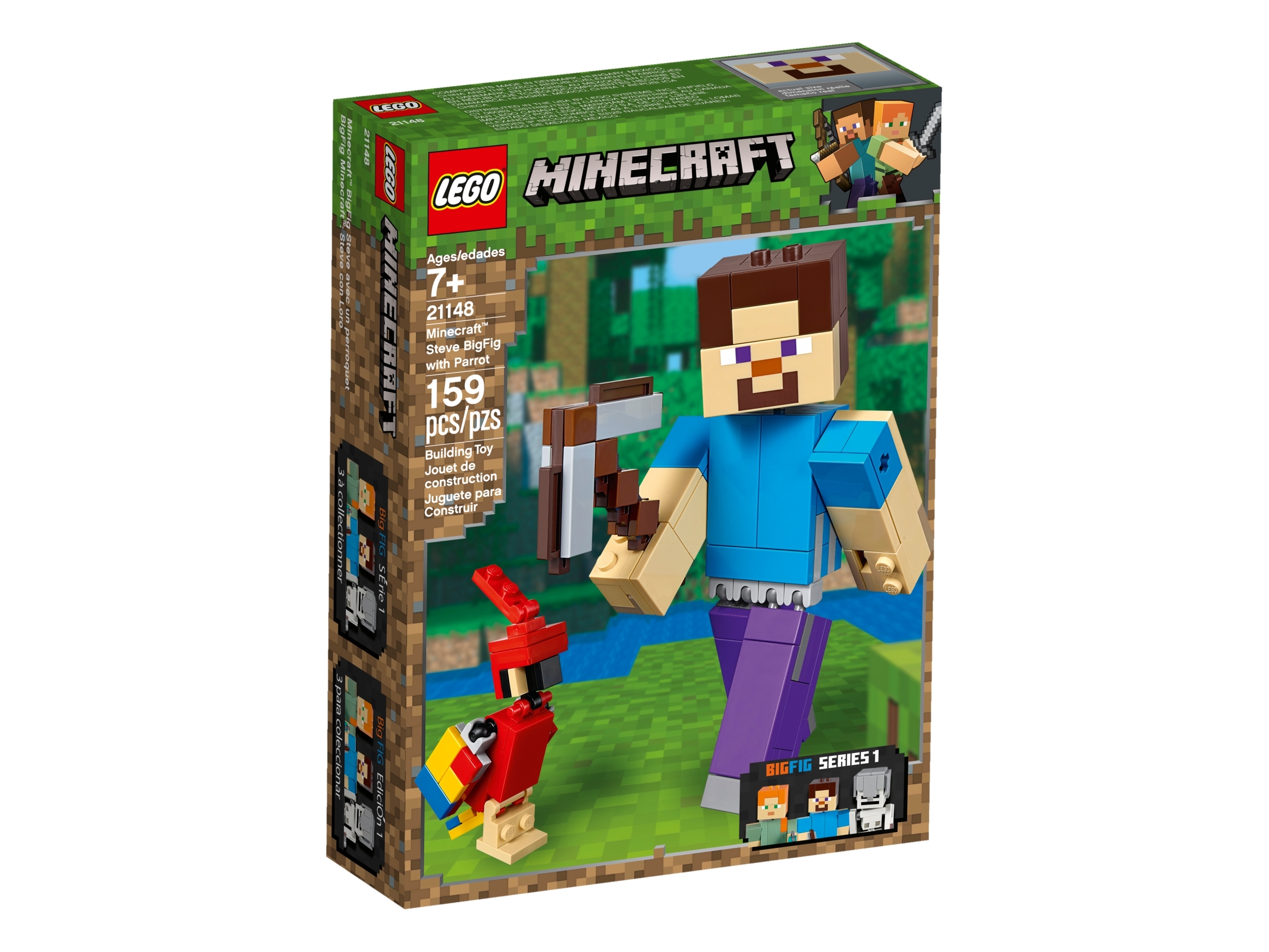 Steve Bigfig With Parrot Minecraft Buy Online At The Official Lego Shop Sg