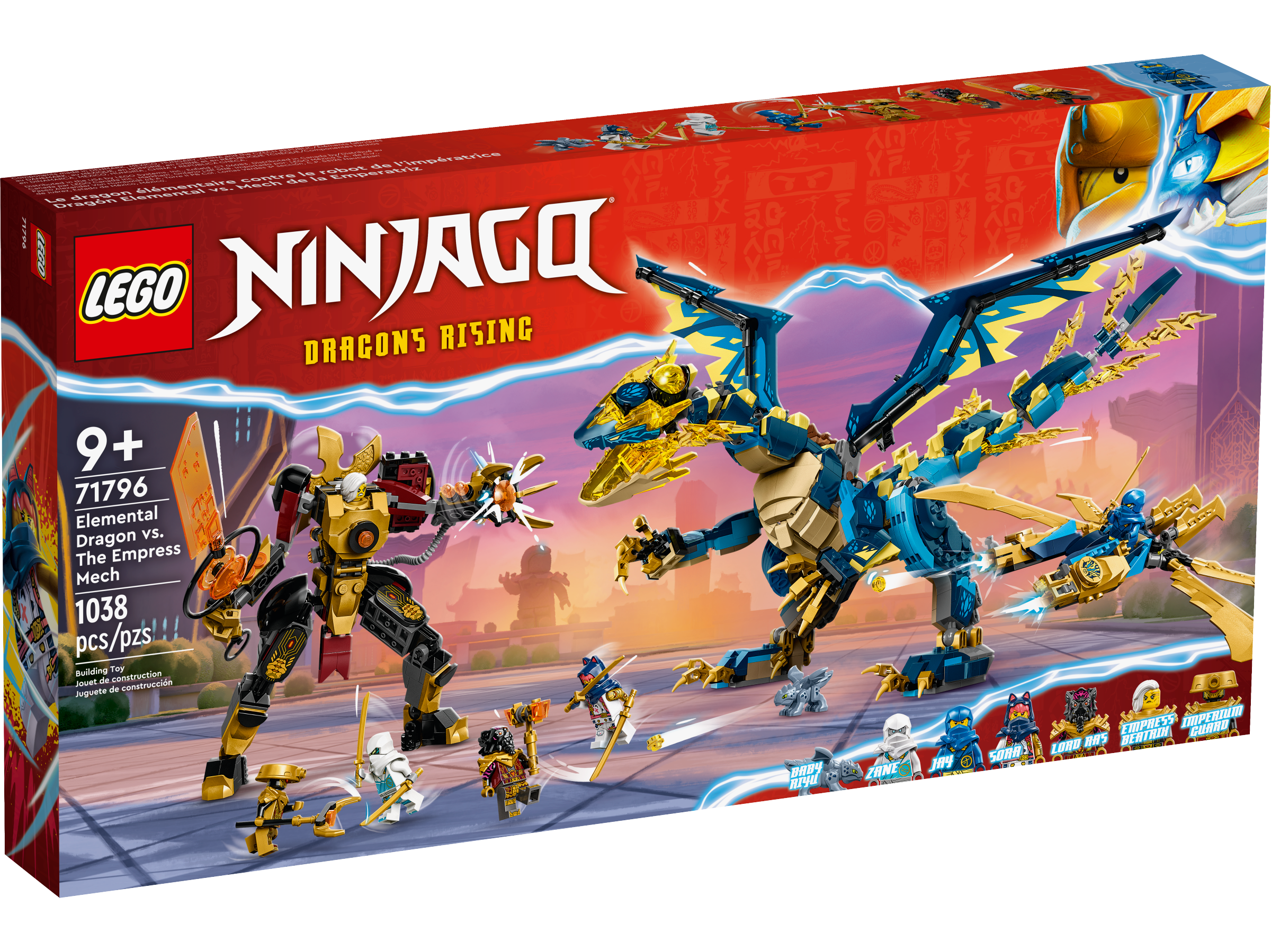 Lego ninjago 71796 dragone elementare vs. mech dell'imperatrice