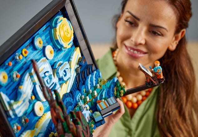  Lego 21333 Van Gogh Starry Night, Art Panel, Interior, Stylish,  Toy Blocks, Present, Art, Paintings, Interior, Boys, Girls, Adults : Home &  Kitchen
