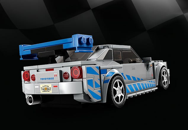 Skyline R34 custom Blue Nismo GTR Model Built and Compatible with LEGO®  Bricks