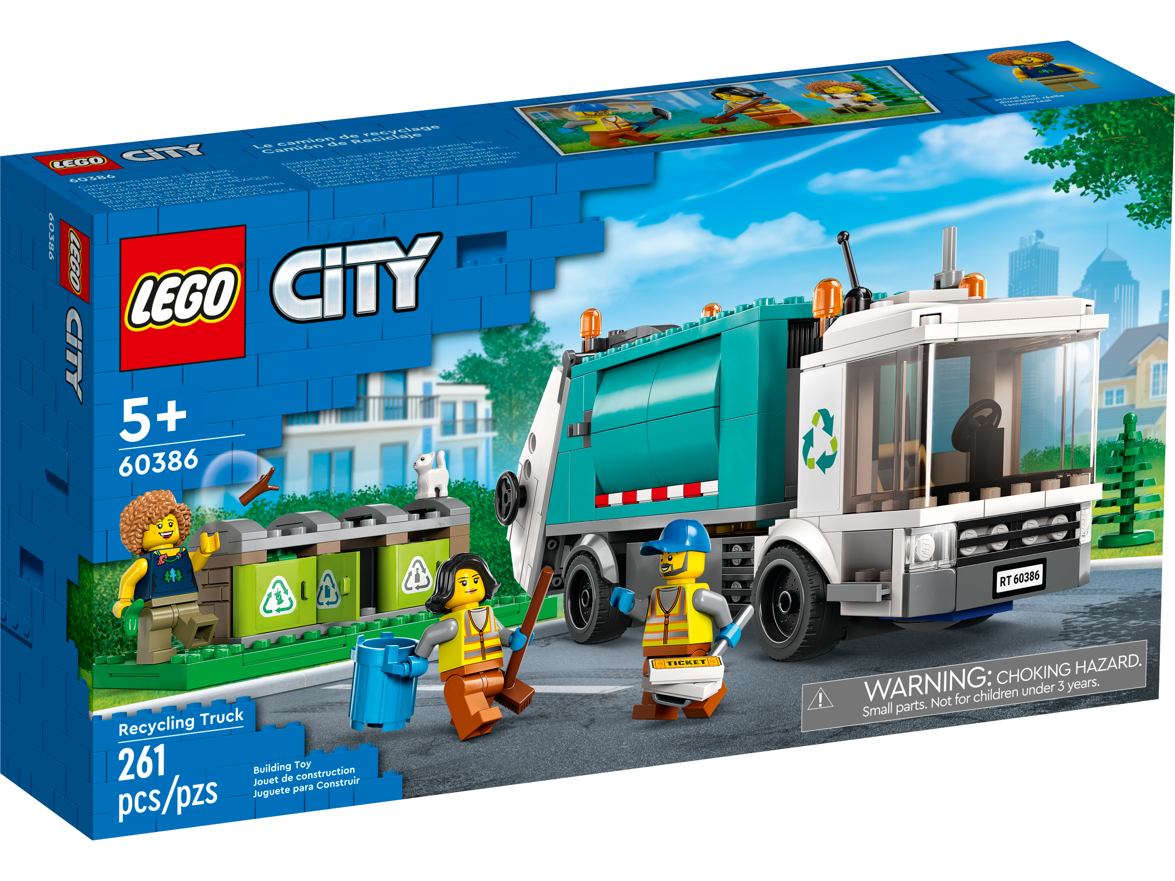 LEGO 60386 City Le Camion de Recyclage, Jouet pour Un Mode de Vie Durable,  Camion-Poubelle avec 3 Bacs de Triage, Jeu Éducatif, Idée Cadeau Enfants 5  Ans : : Jeux et Jouets
